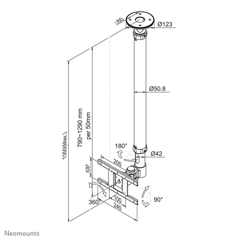 Neomounts-Supporto-da-soffitto-per-schermi-LCD-LED-TFT