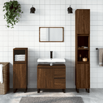 vidaXL Set Mobili da Bagno 3 pz Rovere Marrone in Legno ingegnerizzato