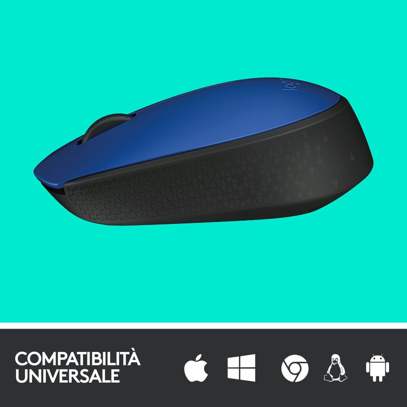 Logitech-M171-Blue-K-mouse-Ambidestro-RF-Wireless-Ottico-1000-DPI