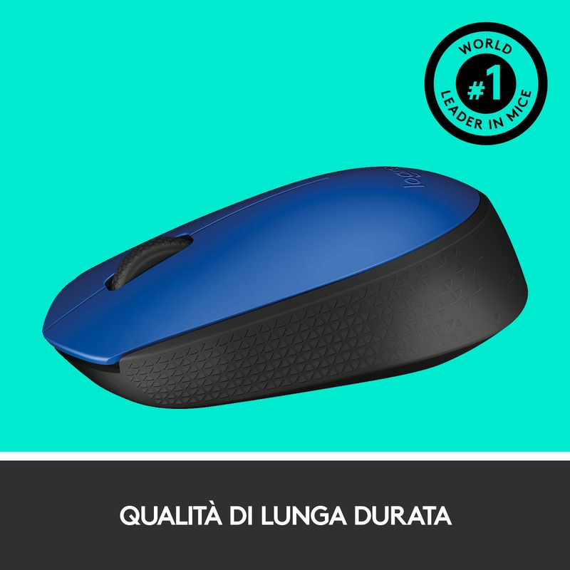 Logitech-M171-Blue-K-mouse-Ambidestro-RF-Wireless-Ottico-1000-DPI