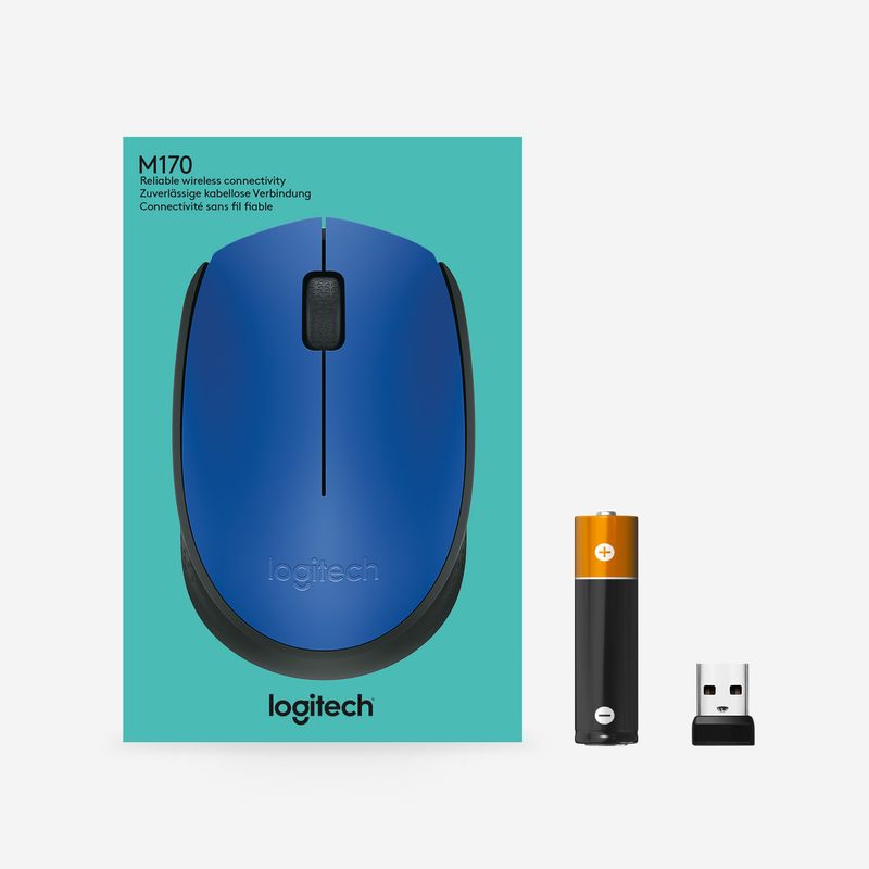 Logitech-M171-Blue-K-mouse-Ambidestro-RF-Wireless-Ottico-1000-DPI