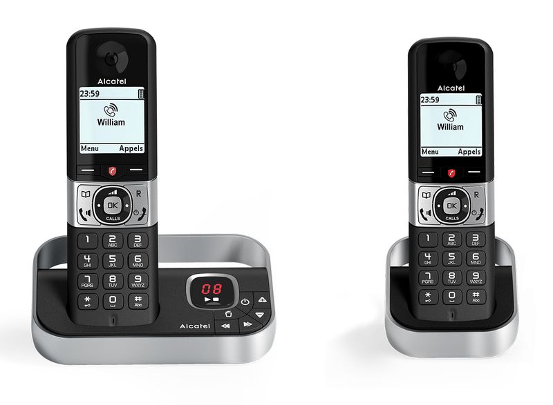 Alcatel-F890-Voice-Duo-zwart-Telefono-DECT-Identificatore-di-chiamata-Nero-Argento