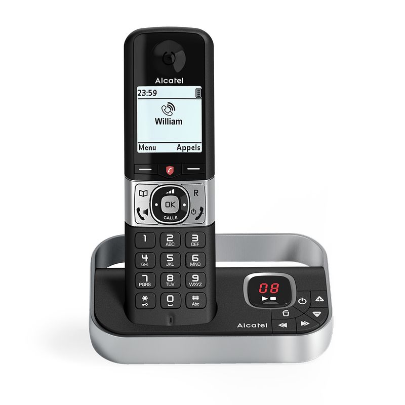 Alcatel-F890-Voice-Duo-zwart-Telefono-DECT-Identificatore-di-chiamata-Nero-Argento