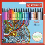 STABILO Pen 68 marcatore Fine Multicolore 24 pz