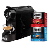 Bialetti Gioia Macchina Caffe' Espresso per Capsule in Alluminio Incluse 32 Capsule Supercompatta Serbatoio 500ml  Nero