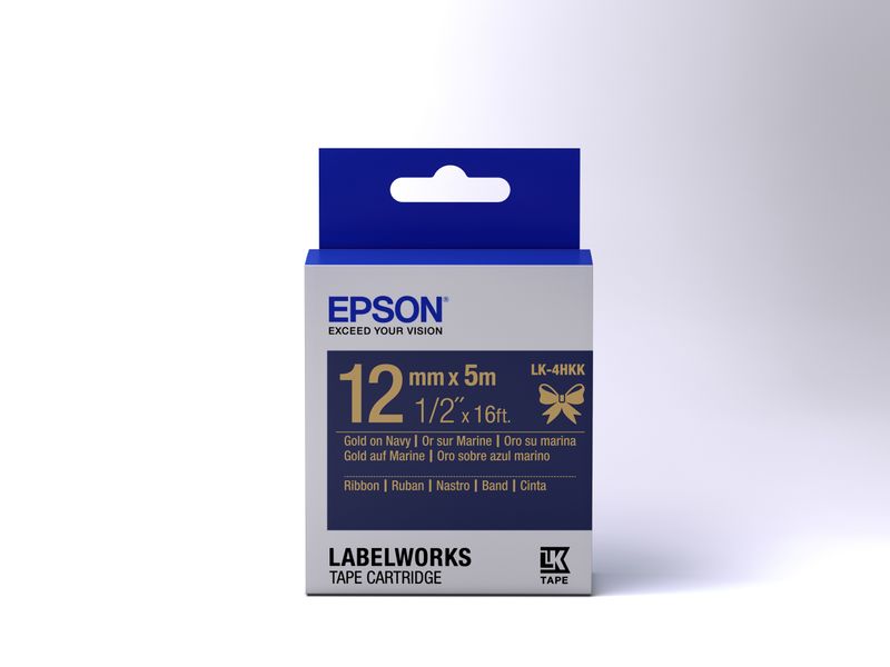 Epson-Nastro-satinato-per-etichettatrici-LK-4HKK-oro-blu-12-mm--5-m-