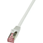 LogiLink CQ2012S RJ45 Cavo di rete cavo patch CAT 6 S/FTP 0.25 m Grigio Ritardante di fiamma con protezione 1 pz.