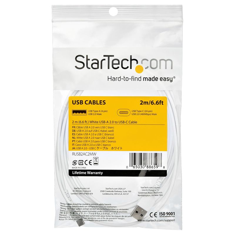 StarTech.com-Cavo-di-Ricarica-USB-A-a-USB-C-da-2m---Resistente-Cavetto-USB-C-Dati-e-Ricarica-Veloce-da-USB-2.0-a-USB-Type-C-3A-Guaina-in-TPE-e-Fibr
