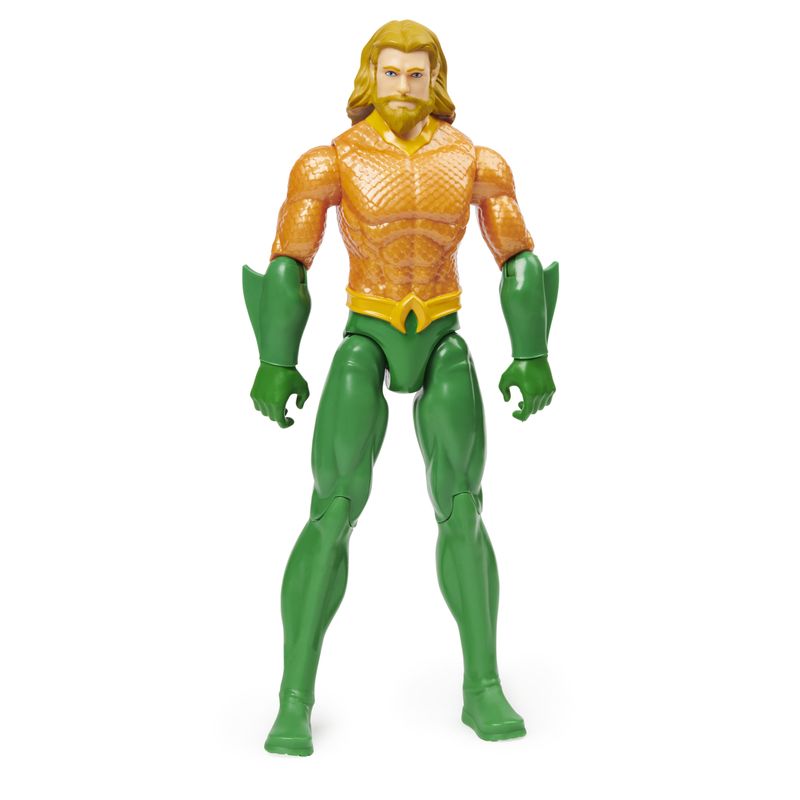 DC-Comics---AQUAMAN---Personaggio-AQUAMAN-30-cm---Personaggio-in-scala-30-cm-con-decorazioni-originali-mantello-e-11-punti-di-articolazione-