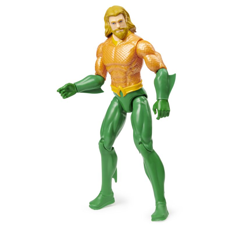 DC-Comics---AQUAMAN---Personaggio-AQUAMAN-30-cm---Personaggio-in-scala-30-cm-con-decorazioni-originali-mantello-e-11-punti-di-articolazione-