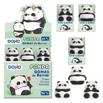 Espositore Dohe da 24 gomme da cancellare con design Panda - Realizzate in PVC - Morbide e piacevoli al tatto - Confezionate singolarmente