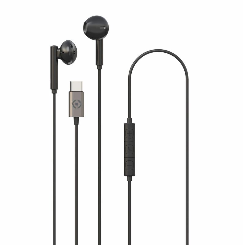 Celly-UP1100TYPEC-Cuffie-Cablato-In-ear-Musica-e-Chiamate-USB-tipo-C-Nero