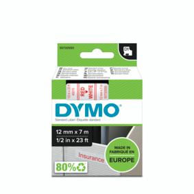 DYMO-D1---Standard-Etichette---Rosso-su-bianco---12mm-x-7m