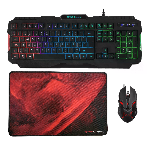 Mars-Gaming-MCP118-tastiera-Mouse-incluso-USB-QWERTY-Spagnolo-Nero