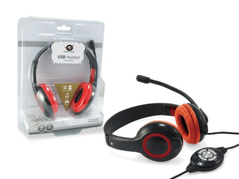 Conceptronic-CCHATSTARU2R-cuffia-e-auricolare-Padiglione-auricolare-USB-tipo-A-Rosso