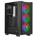 Case Mid-Tower No Psu Smash S102 1U3 2U2 3*Fanargb Vetro Bk