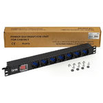 Link Multipresa da Rack 19'' 7 Prese Universali con Interruttore Spina Italiana 16A Cavo 1.75mt