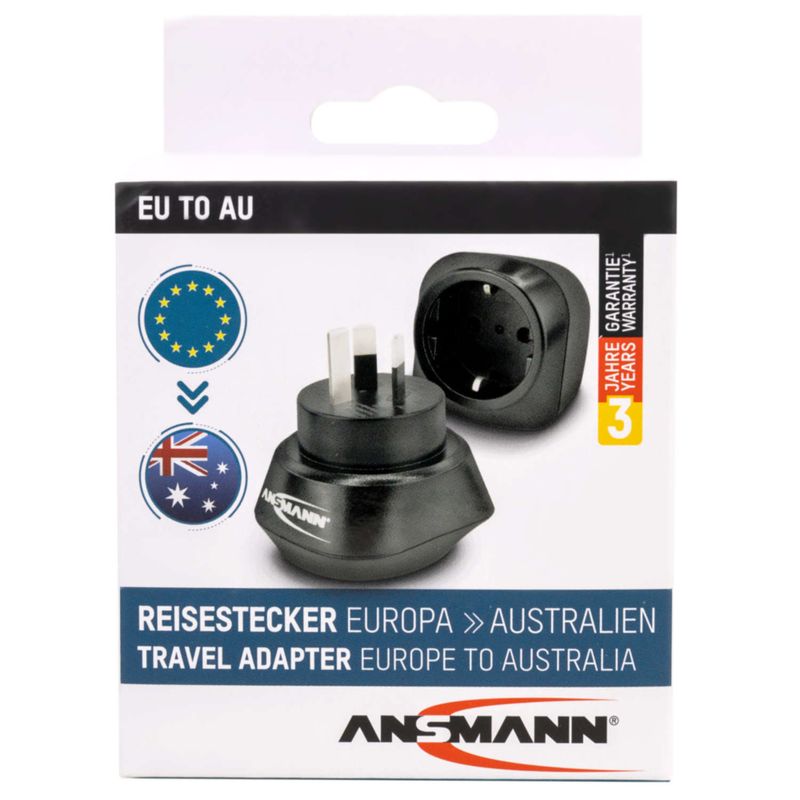 Ansmann-1250-0033-adattatore-per-presa-di-corrente-Tipo-I--AU--Tipo-C--Europlug--Nero