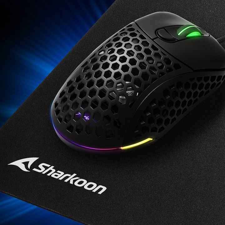 Sharkoon-1337-V2-Tappetino-per-mouse-per-gioco-da-computer-Nero