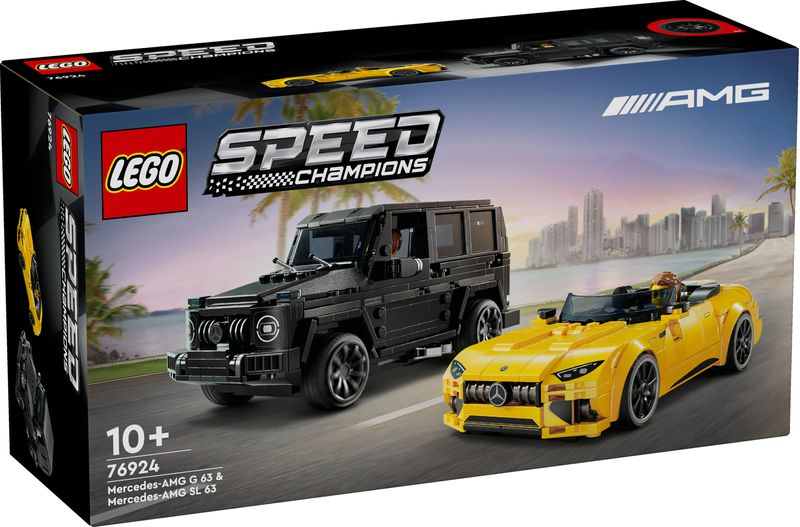 LEGO-Speed-Champions-Mercedes-AMG-G-63-e-Mercedes-AMG-SL-63-Macchine-Giocattolo-da-Costruire-2-Modellini-di-Auto-per-Bambini-e-Bambine-da-10-Anni-con-Minifigure-di-Piloti-Regalo-di-Compleanno-76924