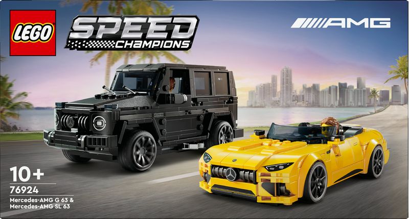 LEGO-Speed-Champions-Mercedes-AMG-G-63-e-Mercedes-AMG-SL-63-Macchine-Giocattolo-da-Costruire-2-Modellini-di-Auto-per-Bambini-e-Bambine-da-10-Anni-con-Minifigure-di-Piloti-Regalo-di-Compleanno-76924