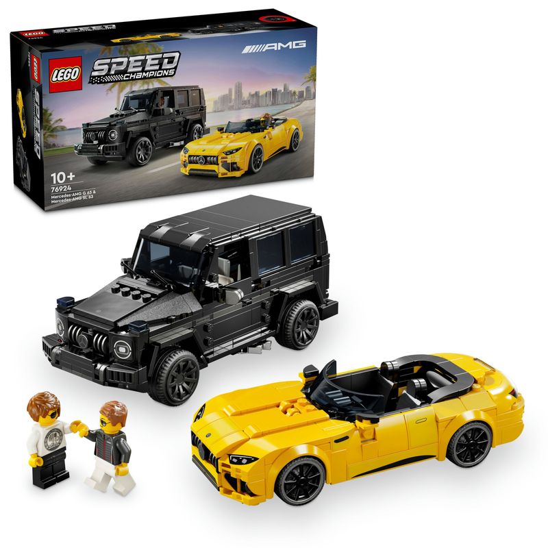 LEGO-Speed-Champions-Mercedes-AMG-G-63-e-Mercedes-AMG-SL-63-Macchine-Giocattolo-da-Costruire-2-Modellini-di-Auto-per-Bambini-e-Bambine-da-10-Anni-con-Minifigure-di-Piloti-Regalo-di-Compleanno-76924