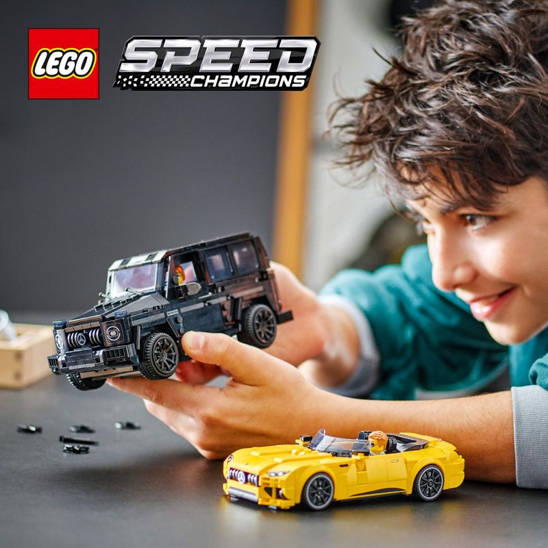 LEGO-Speed-Champions-Mercedes-AMG-G-63-e-Mercedes-AMG-SL-63-Macchine-Giocattolo-da-Costruire-2-Modellini-di-Auto-per-Bambini-e-Bambine-da-10-Anni-con-Minifigure-di-Piloti-Regalo-di-Compleanno-76924