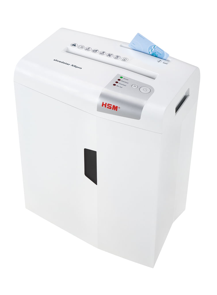 HSM-X6pro-distruggi-documenti-Taglio-a-particelle-58-dB-22-cm-Argento-Bianco