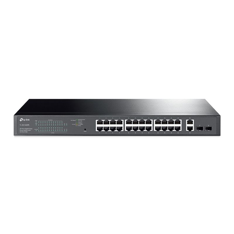 TP-Link-TL-SG1428PE-switch-di-rete-Gestito-L2-Gigabit-Ethernet--10-100-1000--Supporto-Power-over-Ethernet--PoE--1U-Nero