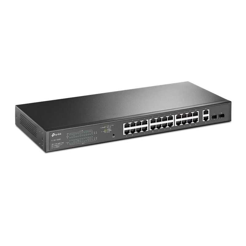 TP-Link-TL-SG1428PE-switch-di-rete-Gestito-L2-Gigabit-Ethernet--10-100-1000--Supporto-Power-over-Ethernet--PoE--1U-Nero