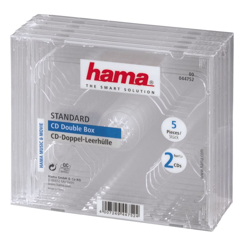 Hama-Custodia-per-CD-doppia-5-pezzi-trasparenti