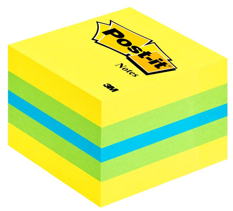 3M-Post-it-2051L-pouch-autoadesiva-Quadrato-Blu-Verde-Turchese-Giallo-400-fogli-Autoadesivo