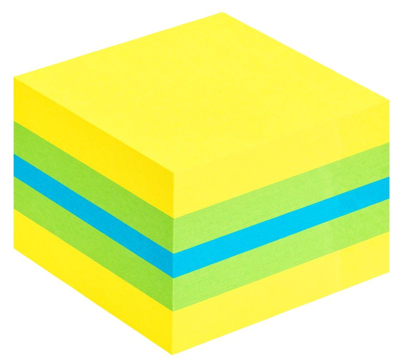 3M-Post-it-2051L-pouch-autoadesiva-Quadrato-Blu-Verde-Turchese-Giallo-400-fogli-Autoadesivo