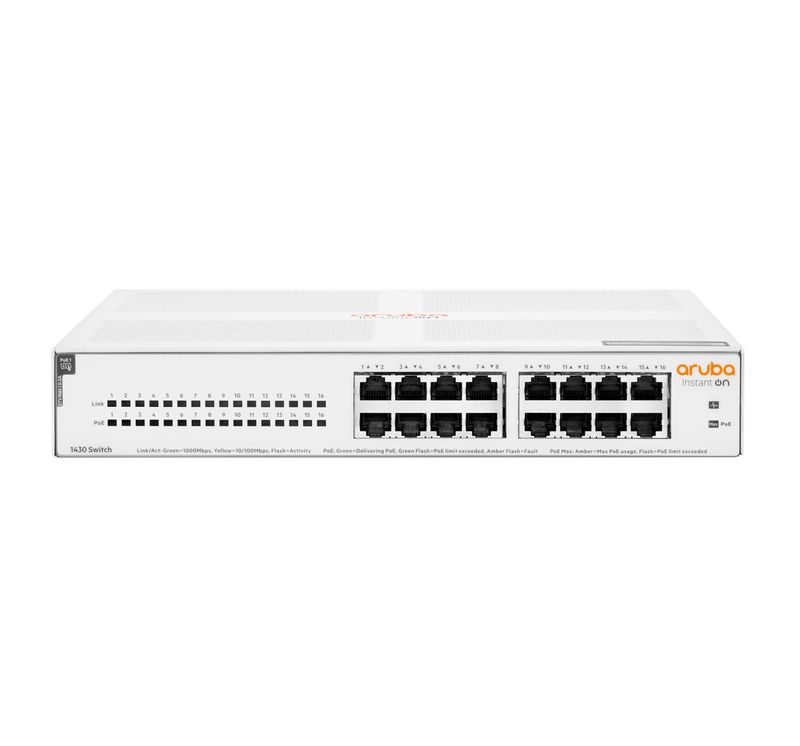 Aruba-Instant-On-1430-16G-Class4-PoE-124W-Non-gestito-L2-Gigabit-Ethernet--10-100-1000--Supporto-Power-over-Ethernet--PoE--1U-Bianco