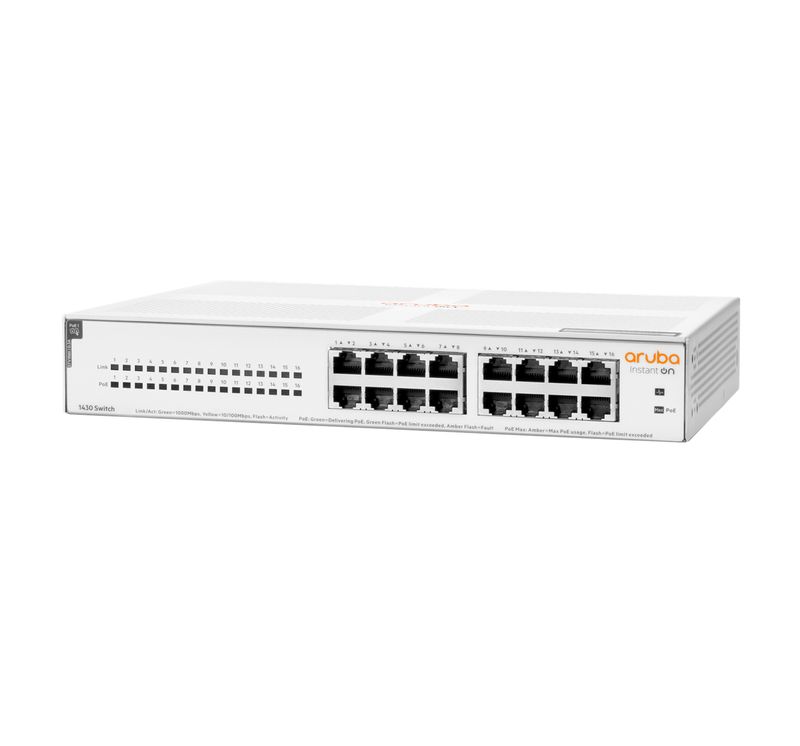 Aruba-Instant-On-1430-16G-Class4-PoE-124W-Non-gestito-L2-Gigabit-Ethernet--10-100-1000--Supporto-Power-over-Ethernet--PoE--1U-Bianco