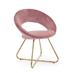 Konte.Design Poltroncina Vanity Oro in velluto rosa e gambe oro