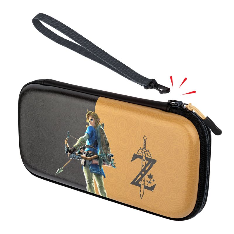 PDP-Slim-Deluxe--Hyrule-Hero-Link-Custodia-rigida-Nintendo-Nero-Oro