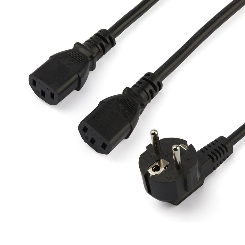 StarTech.com-Cavo-di-Alimentazione-per-Computer-a-Y-da-2-m--Cavo-Splitter-da-Schuko-EU-a-2x-C13-10A-250V-Sdoppiatore-Alimentazione-AC-di-Ricambi