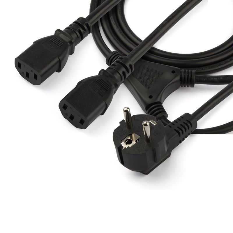 StarTech.com-Cavo-di-Alimentazione-per-Computer-a-Y-da-2-m--Cavo-Splitter-da-Schuko-EU-a-2x-C13-10A-250V-Sdoppiatore-Alimentazione-AC-di-Ricambi
