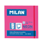 Blocco Milan da 100 foglietti adesivi - Rimovibili - 76 mm x 76 mm - Colore rosa neon