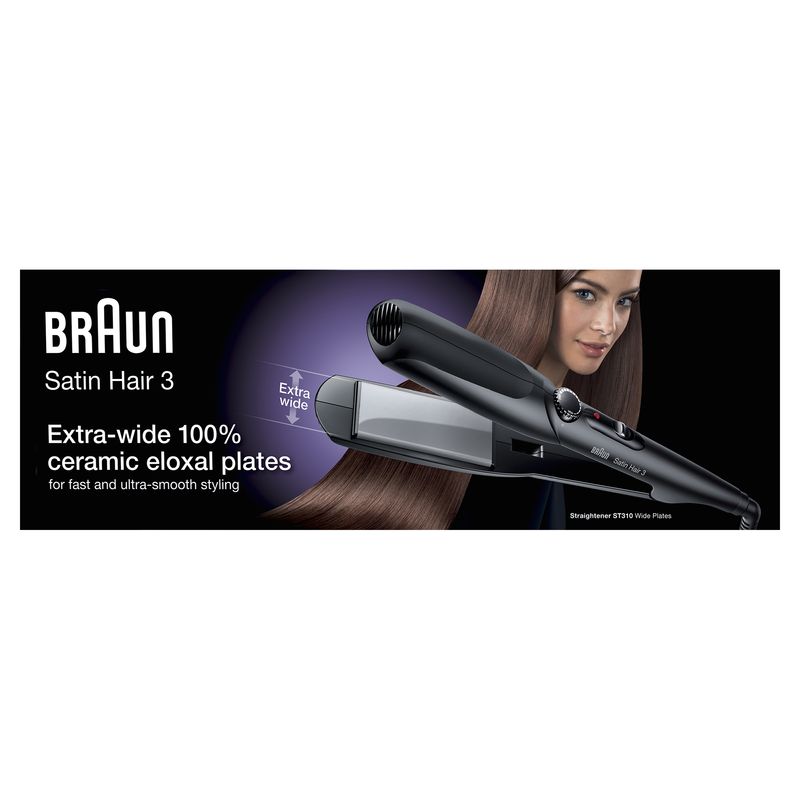 Braun-Satin-Hair-3-ST-310-Piastra-per-capelli-Caldo-Nero-Argento-2-m