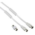 Hama-Cavo-antenna-M-F-con-adattatore-M-M-3-metri-85-dB-ferrite-bianco