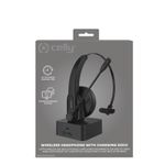 Celly-SWHEADSETMONO-Auricolare-Wireless-A-Padiglione-Ufficio-Bluetooth-Base-di-ricarica-Nero