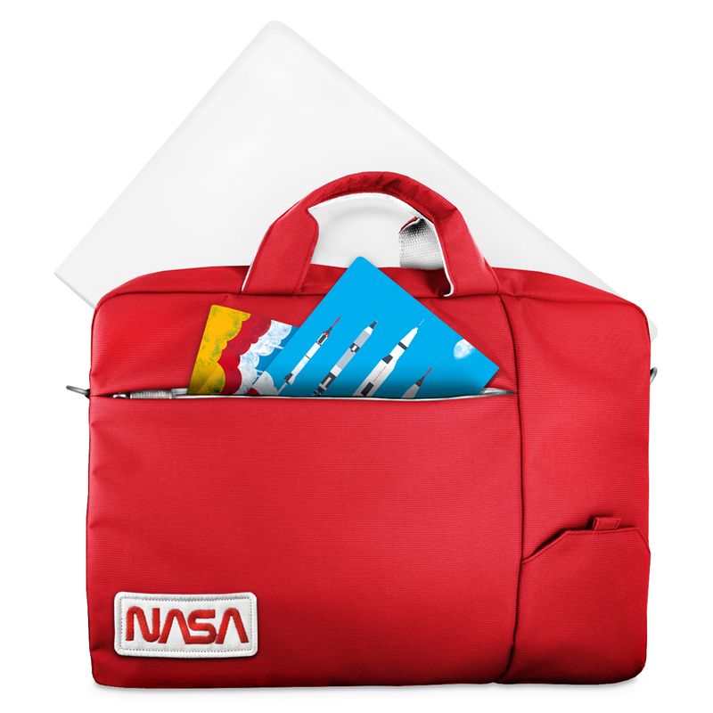 Atlantis-Land-NS-KLM180705-C-borsa-per-notebook-396-cm--15.6---Borsa-da-corriere-Rosso-Bianco