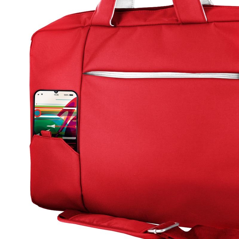 Atlantis-Land-NS-KLM180705-C-borsa-per-notebook-396-cm--15.6---Borsa-da-corriere-Rosso-Bianco