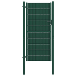 Cancello per Recinzione in PVC e Acciaio 100x204 cm Verde