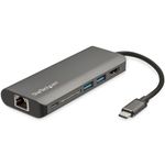 StarTech.com Adattatore multiporta USB-C - Dock da viaggio USB tipo C a HDMI 4K, 3x USB 3.0 hub, SD / SDHC, GbE, pass