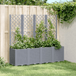 vidaXL Fioriera da Giardino con Traliccio Grigia 160x40x140 cm in PP