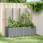 vidaXL Fioriera Giardino con Traliccio Grigio Chiaro 160x40x140 cm PP