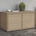 vidaXL Armadietto Portaoggetti Giardino Beige 110x55x60,5cm Polyrattan